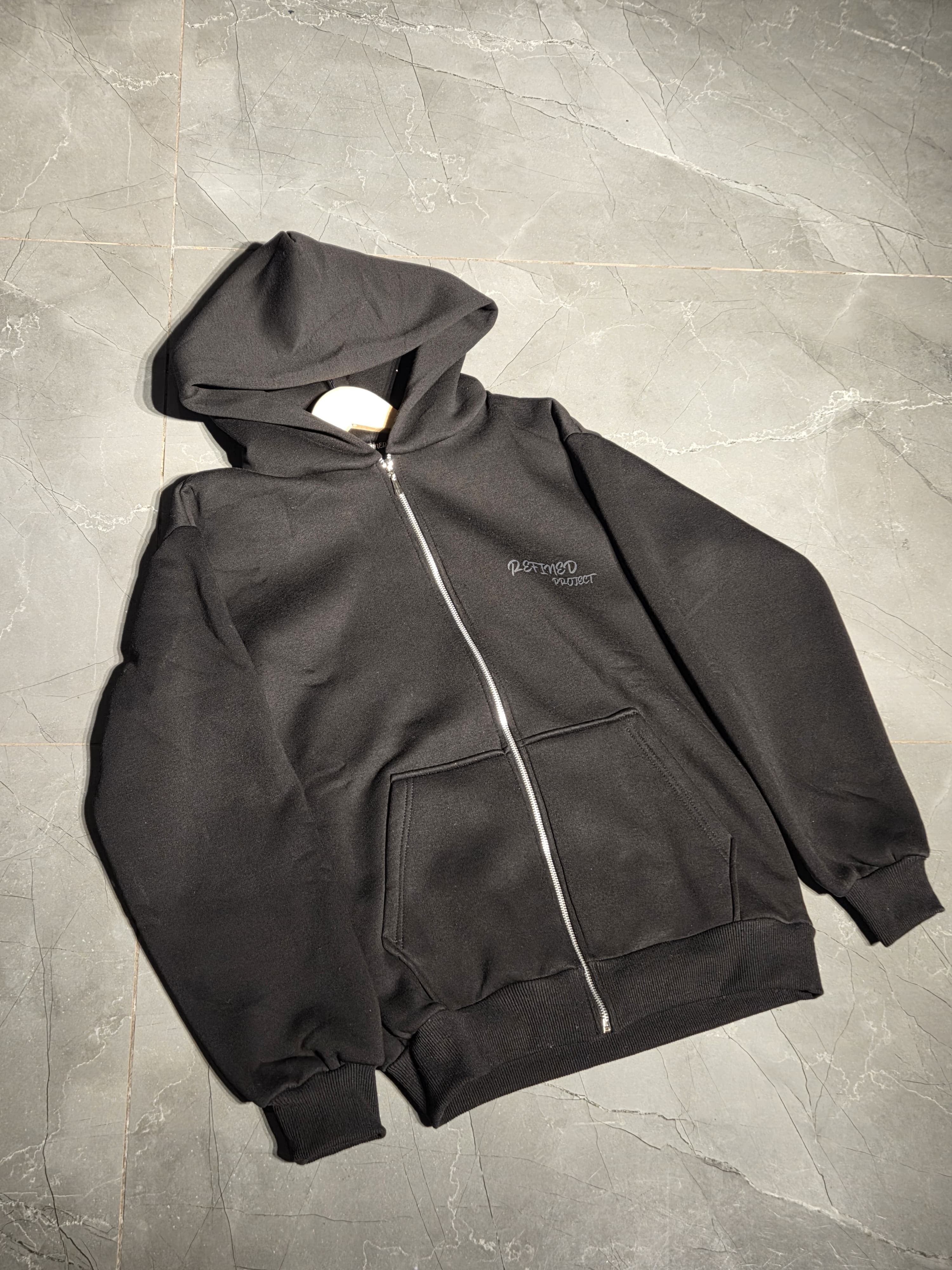 Black Zipup Hoodie 002
