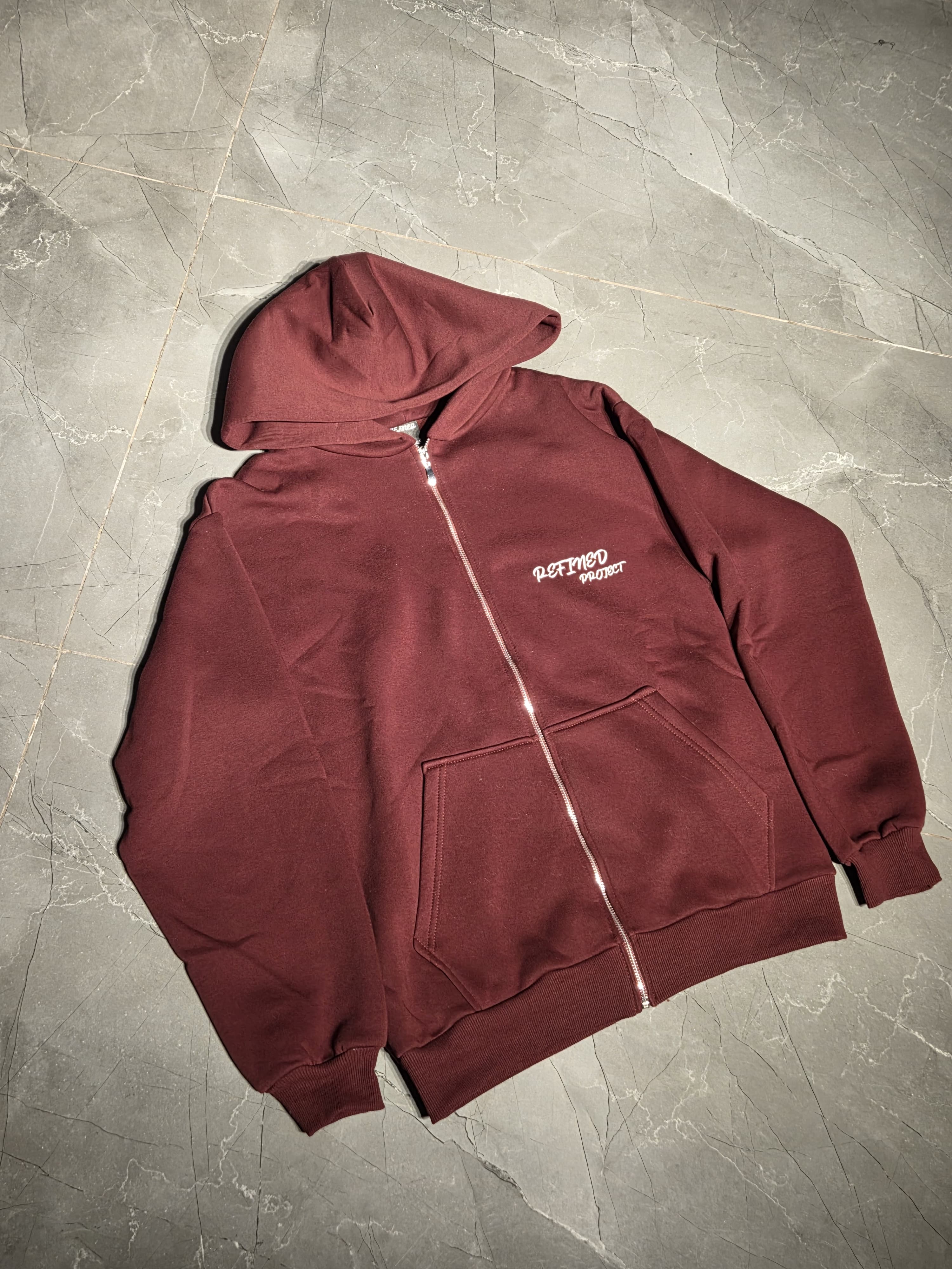 Burgundy Zipup Hoodie 002